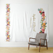 Burgundy Blush Floral Photo Booth Backdrop Wandkleed (In Situ (horizontaal))