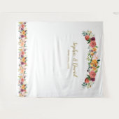 Burgundy Blush Floral Photo Booth Backdrop Wandkleed (Voorkant (horizontaal))