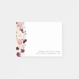 Burgundy Blush Floral Post-it® Notes