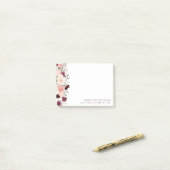 Burgundy Blush Floral Post-it® Notes (Op bureau)