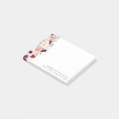 Burgundy Blush Floral Post-it® Notes (Schuin)