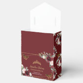 Burgundy Blush Floral Quinceañera Butterfly Tiara Bedankdoosjes (Geopend)