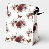 Burgundy Blush Floral Quinceañera Tiara Butterfly Bedankdoosjes (Achterkant)