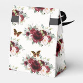 Burgundy Blush Floral Quinceañera Tiara Butterfly Bedankdoosjes (Achterkant)