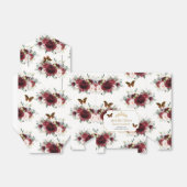 Burgundy Blush Floral Quinceañera Tiara Butterfly Bedankdoosjes (Uitgevouwen)