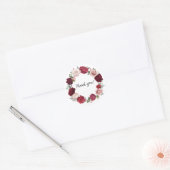 Burgundy Blush Floral Round Dank u Stickers (Envelop)