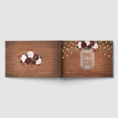 Burgundy Blush Floral Rustic Wood Weddenschap Gastenboek (Volledig)