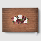 Burgundy Blush Floral Rustic Wood Weddenschap Gastenboek (Achterkant)