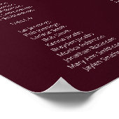 Burgundy Blush Floral Seating Chart 12 Poster (Hoek)