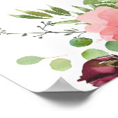 Burgundy & Blush Floral Seating Chart Poster (Hoek)