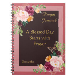 Burgundy Blush Floral Specialized Prayer Journal Notitieboek