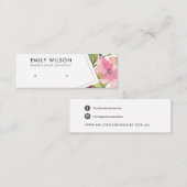 BURGUNDY BLUSH FLORAL STUD EARRING DISPLAY CARD MINI VISITEKAARTJE (Voorkant / Achterkant)