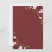 Burgundy Blush Floral Surprise Birthday Party Kaart (Achterkant)