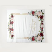 Burgundy Blush Floral Sweet Sixteen Foto Prop Wandkleed (Voorkant (horizontaal))