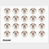 Burgundy Blush Floral Travel Vrijgezellenfeest Fav Ronde Sticker (Vel)