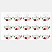 Burgundy Blush Floral Wedding Favor Labels (Vel)