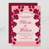 Burgundy Blush Floral Wedding Kaart (Voorkant / Achterkant)