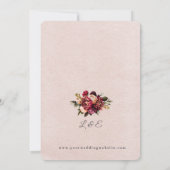 Burgundy & Blush Floral Wedding Kaart (Achterkant)