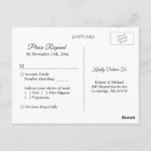 Burgundy Blush Floral Wedding RSVP Respons Briefkaart (Achterkant)