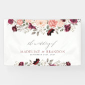 Burgundy Blush Floral Wedding Spandoek (Horizontaal)