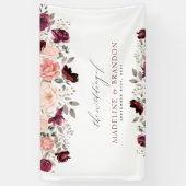 Burgundy Blush Floral Wedding Spandoek (Verticaal)