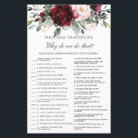 Burgundy Blush Floral Wedding Traditional Game<br><div class="desc">Druk op de knop Aanpassen om teksten te bewerken, maak de stijl en plaatsing van de teksten verder opnieuw in elkaar en maak deze op. Overeenkomende objecten in de winkel! Antwoordsleutel: 1.L 2.P 3.E 4.N 5.B 6.A 7.G 8.M 9.O 10.H 11.D 12.C 13.J 14.K 15.F 16.R 17.I 18.Q, c) Happy...</div>