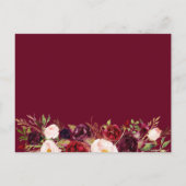Burgundy Blush Floral Wedding Words of Advice Kaar Advieskaart (Achterkant)
