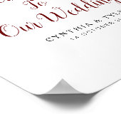 burgundy & blush floral welkomstbord poster (Hoek)