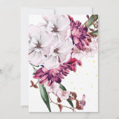 Burgundy Blush Foto Floral Gold Elegant Chic Save The Date (Achterkant)