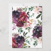 Burgundy Blush Girl Baptism Invitation Kaart (Achterkant)