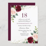 Burgundy Blush Glitter 18th Birthday Party Kaart<br><div class="desc">Burgundy Blush Glitter 18th Birthday Party Invitation We hebben ook genoeg andere uitnodigingen en collecties.</div>