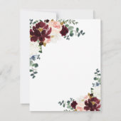 Burgundy Blush Gold 3 Maal Choice Weddenschap RSVP Kaartje (Achterkant)