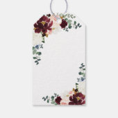 Burgundy Blush Gold Floral Hartelijk dank voor huw Cadeaulabel (Achterkant)