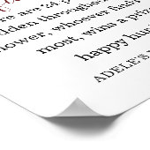 Burgundy Blush Gold Floral Pacifier Hunt Sign Poster (Hoek)