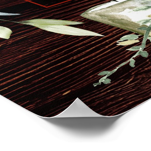 Burgundy Blush Greenery Garland 160 Guest Seating Poster (Hoek)