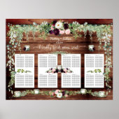 Burgundy Blush Greenery Garland 160 Guest Seating Poster (Voorkant)