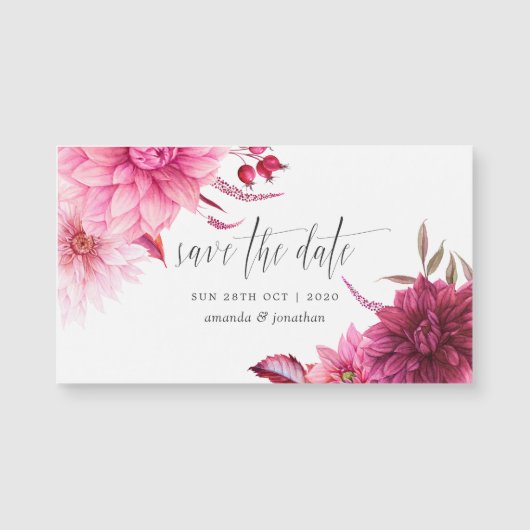 Burgundy & Blush herfst Weddenschap Save the Date (Voorkant)