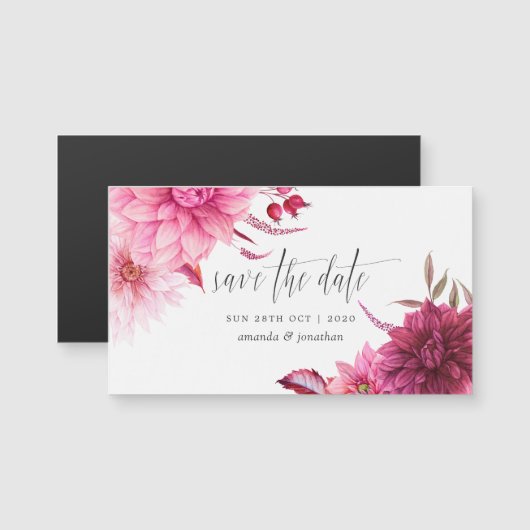 Burgundy & Blush herfst Weddenschap Save the Date (Voorkant / Achterkant)