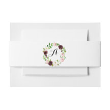 Burgundy Blush Invitation Belly Band