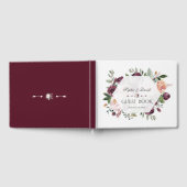 Burgundy Blush Ivory Floral Geometric Wedding Gastenboek (Volledig)