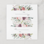 Burgundy Blush Ivory Floral Wreath Wedding Plaatskaartje (Buitenkant ongevouwen)