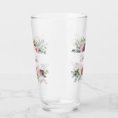 Burgundy Blush Ivory Flowers Lijst Monogram Glas (Rechts)