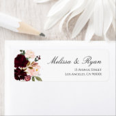 burgundy blush label floral address (Insitu)