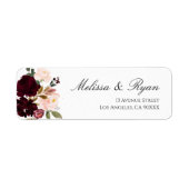 burgundy blush label floral address (Voorkant)