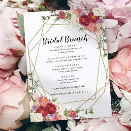 Burgundy Blush Modern Bridal Brunch Menu