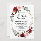 Burgundy Blush Modern Geometric Vrijgezellenfeest Kaart (Voorkant)