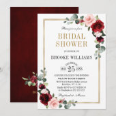 Burgundy Blush Modern Geometric Vrijgezellenfeest Kaart (Voorkant / Achterkant)