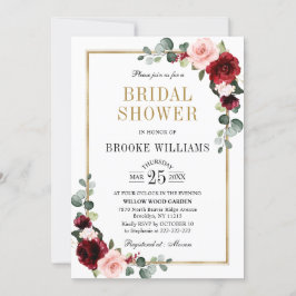 Burgundy Blush Modern Geometric Vrijgezellenfeest Kaart