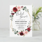 Burgundy Blush Modern Geometric Vrijgezellenfeest Kaart (Staand voorkant)