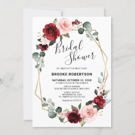 Burgundy Blush Modern Geometric Vrijgezellenfeest Kaart